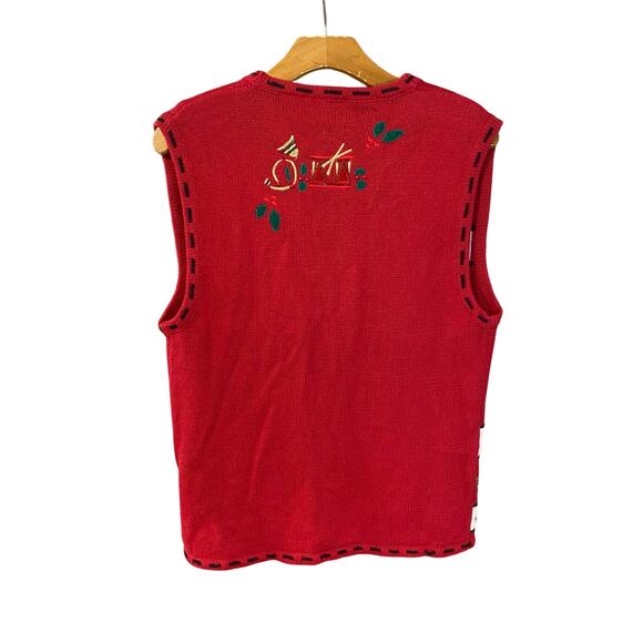 Vintage Bobbie Brooks Christmas Vest Small Snowman Embroidered Beaded holiday - Picture 3 of 8